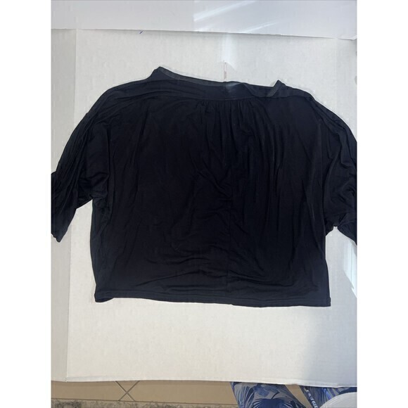 Free People Keepin On Tie Sleeve Top Blouse Black Womens Small - Picture 7 of 9